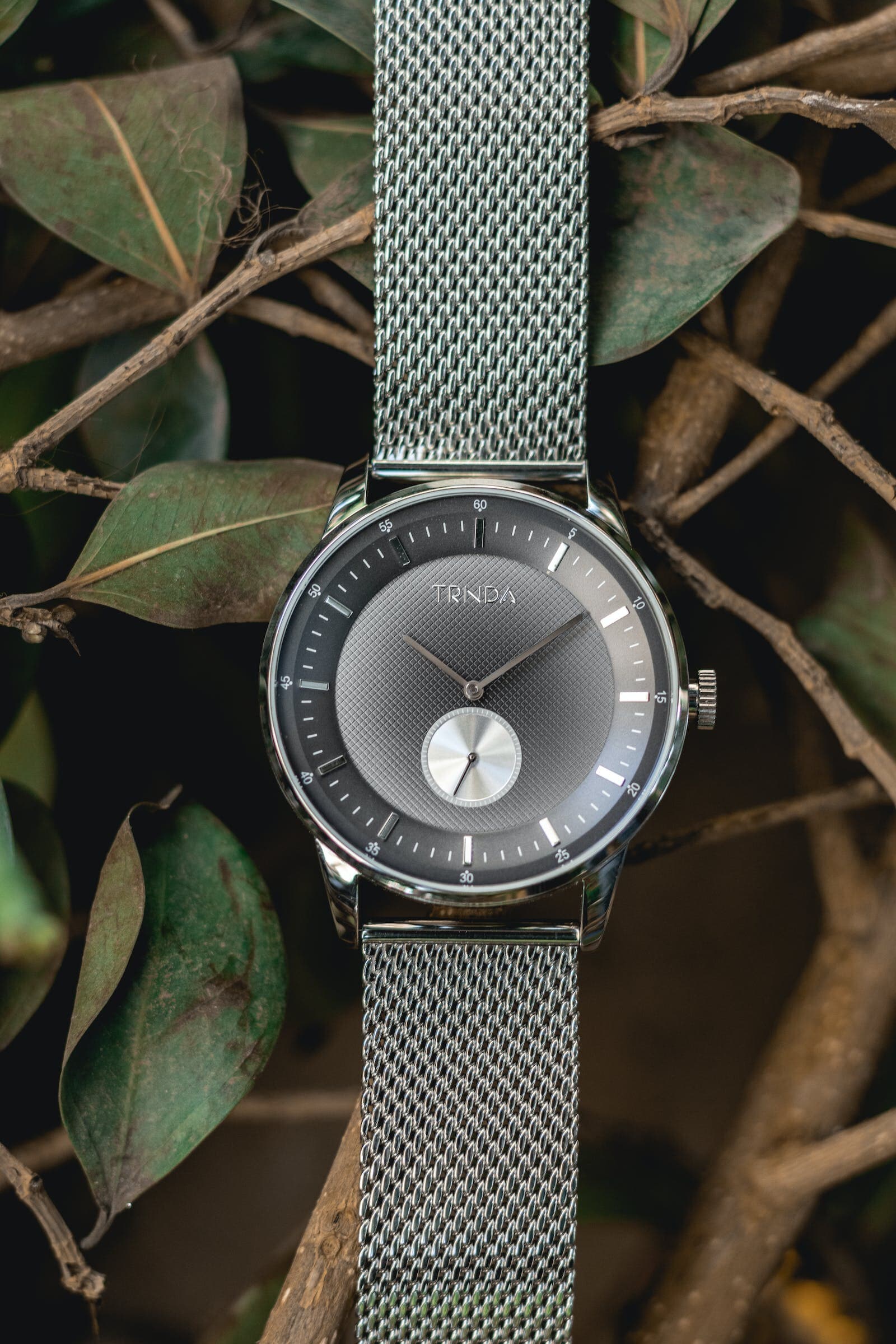 Neutra Chronograph Smoke Stainless Steel Mesh Watch - watches